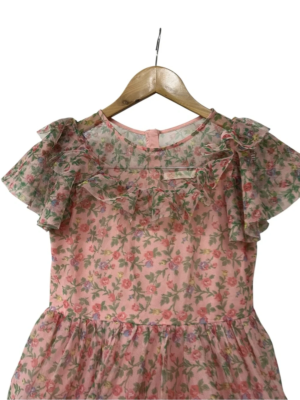 Mini Boden Tulle Floral Ruffle Girls Dress 11 - 12